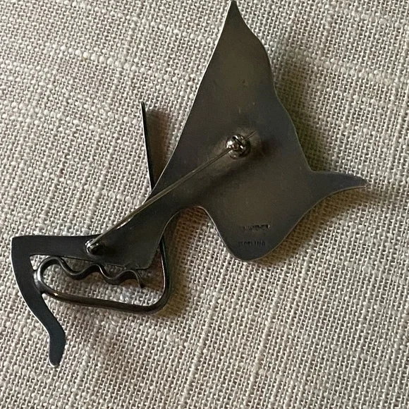 Vintage Brooch Sterling Silver Ed Wiener Signed Artist Piece modernist dancer - Picture 7 of 14